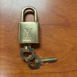 Louis Vuitton Vintage Brass Lock and Key Set